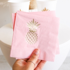 Metallic Gold Pineapple Napkins (set of 25)